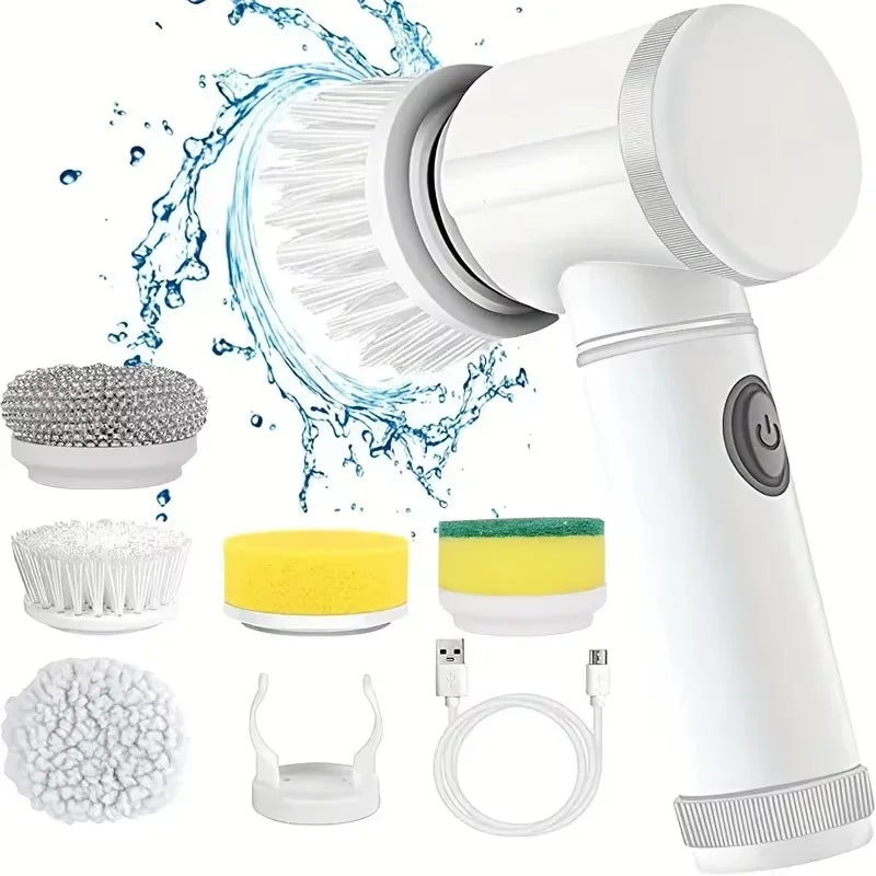 Velora SpinClean™ – Cordless Electric Scrubber with 5 Brush Heads