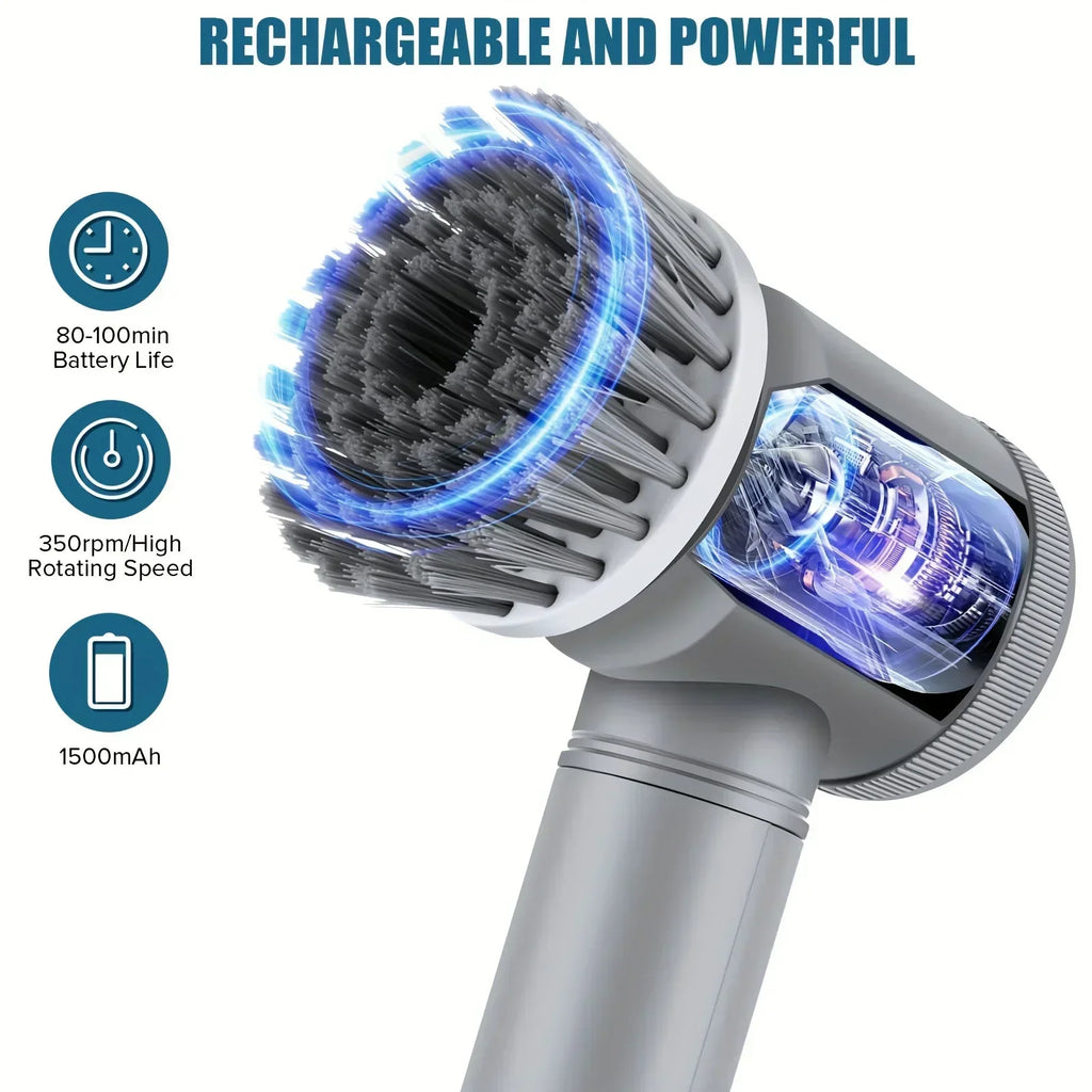 Velora SpinClean™ – Cordless Electric Scrubber with 5 Brush Heads