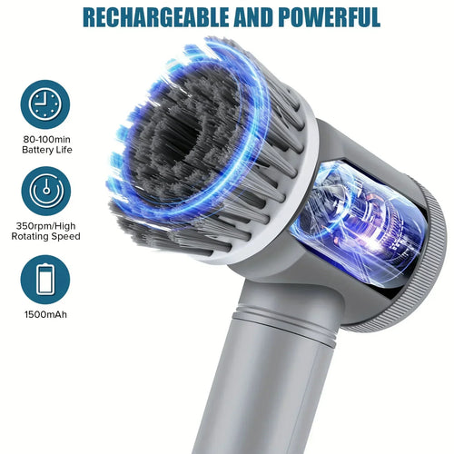 Velora SpinClean™ – Cordless Electric Scrubber with 5 Brush Heads